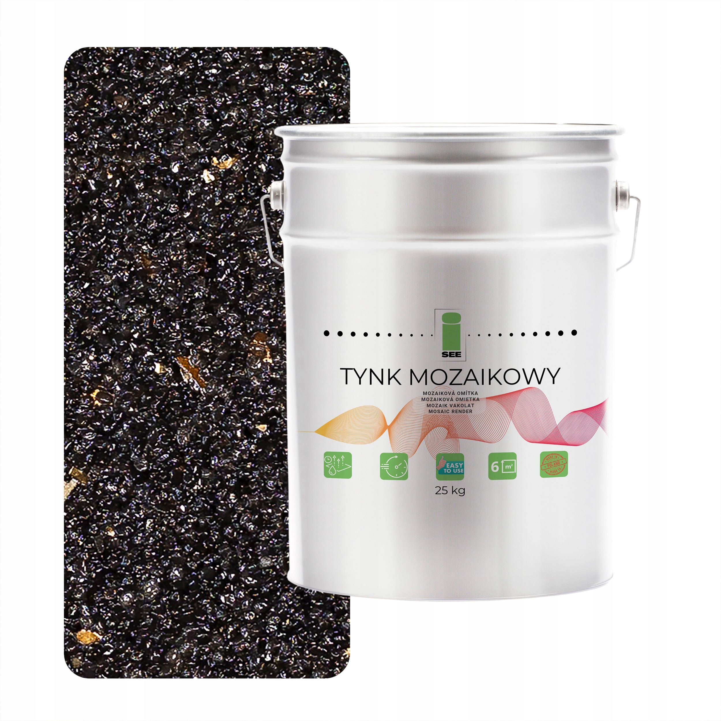 Mozaiková omietka s Mikou Čierna Živá 25KG Mrazuvzdorná Marmolit M14