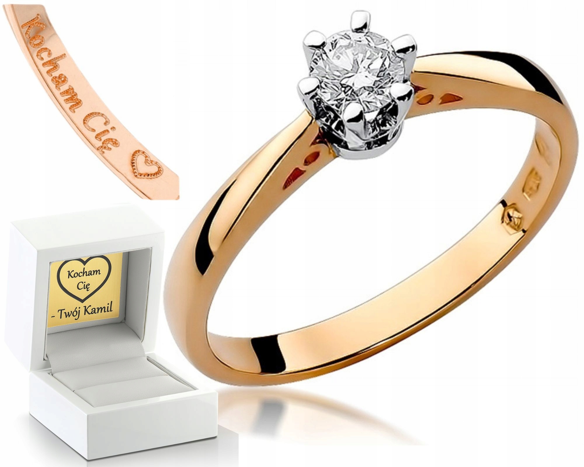 Růžové Zlato Prstýnek Briliant 585 Pro Ni Jako Dárek