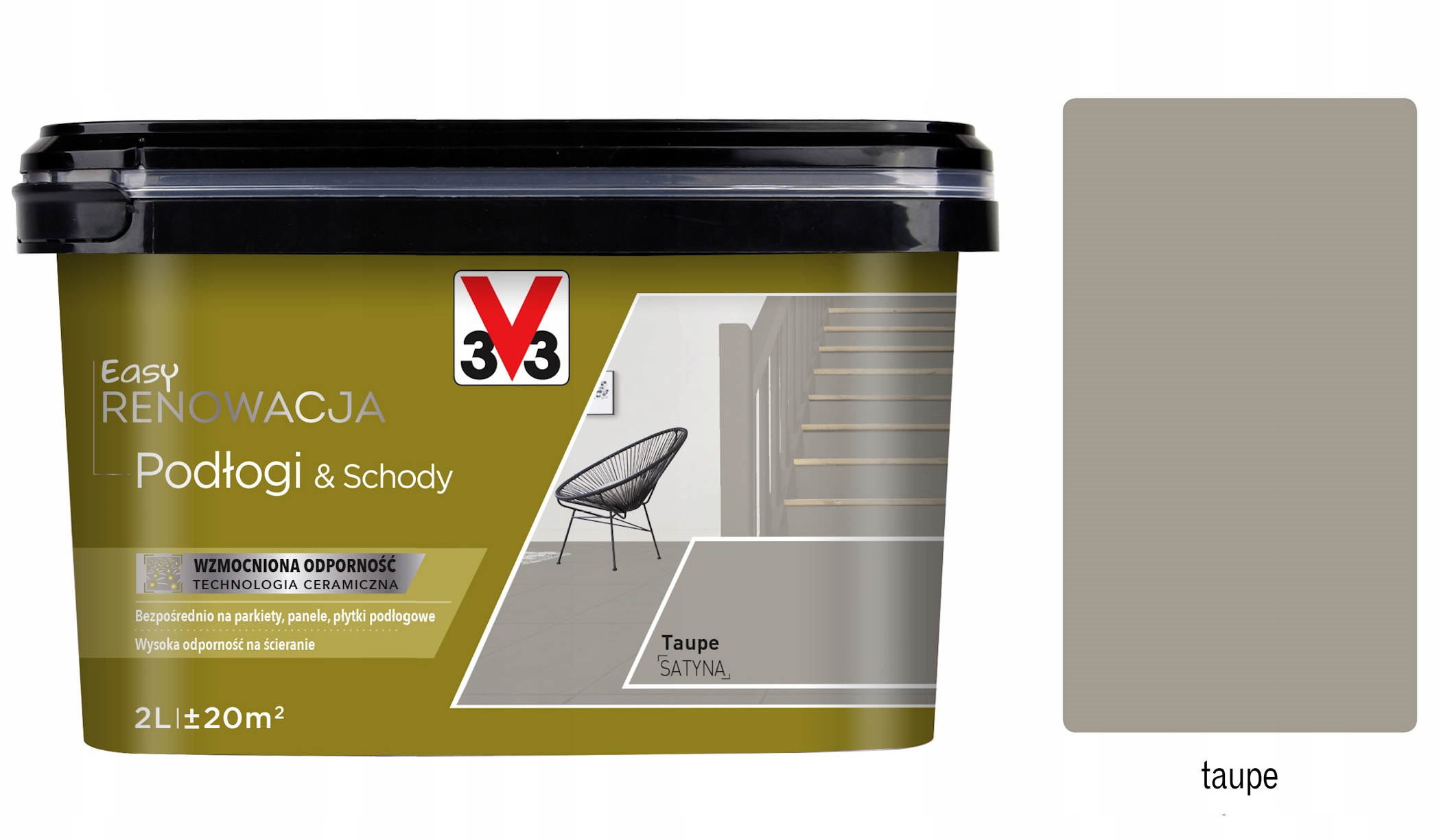 V33 Farba renovácia Podlahy A Schody 2 L Taupe satén