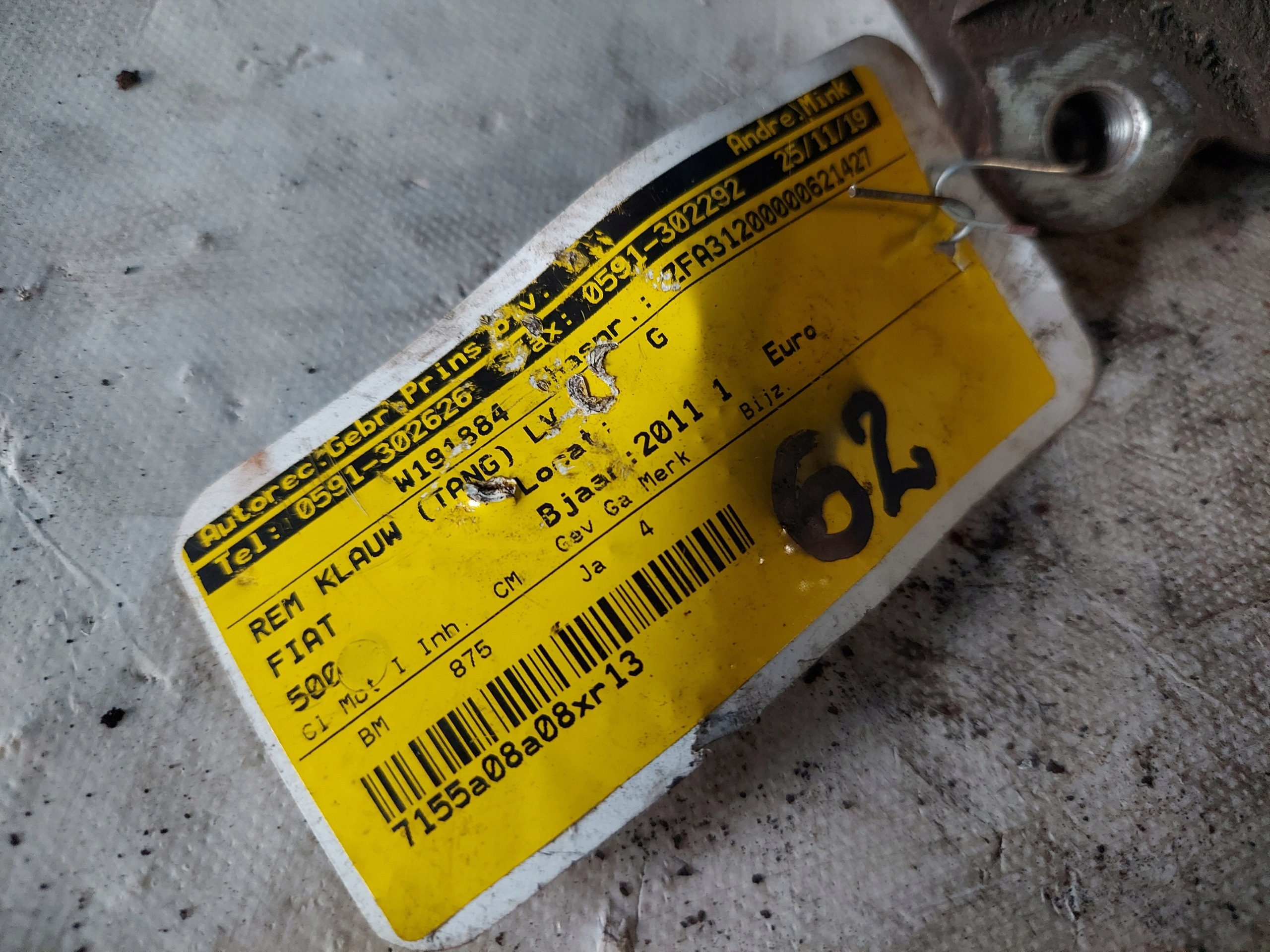 caliper FIAT 500 2011 R 0.9 B LP ATE831SU