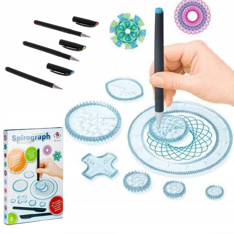 ZESTAW SPIROGRAF DELUXE SET KREATYWNA ZABAWA Z RÓŻNYMI WZORAMI PISAKI