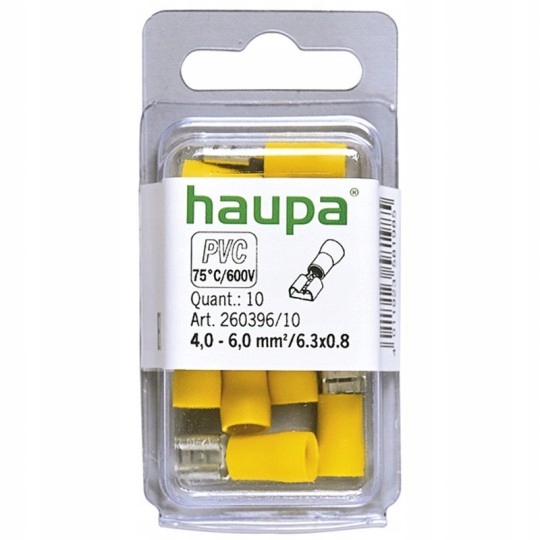 Haupa Nasuwka Izol. 4,0-6,0/0,8X6,3 Pvc Żółta /10SZT/