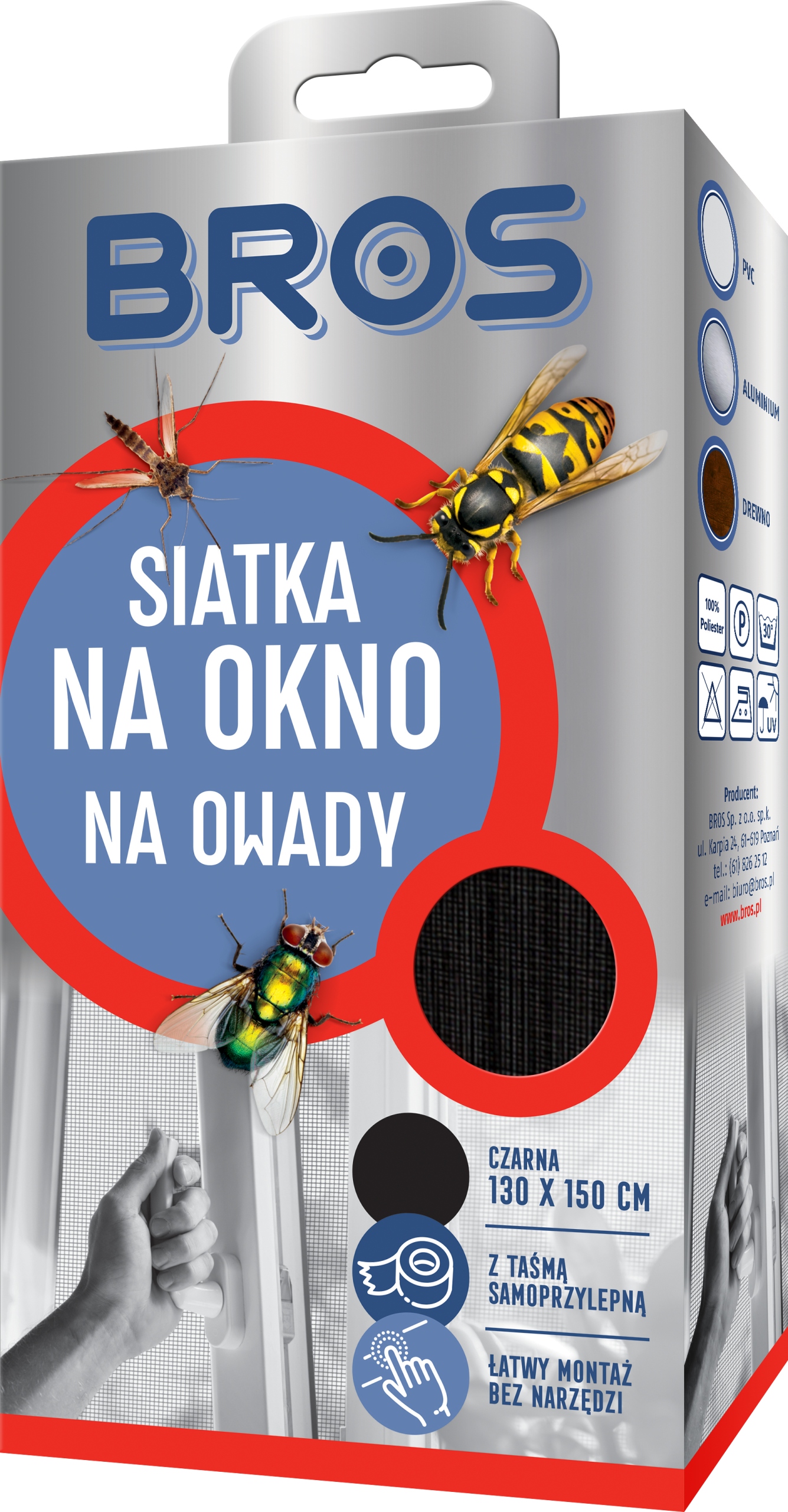 

Bros Siatka Na Okno Moskitiera Na Owady Czarna