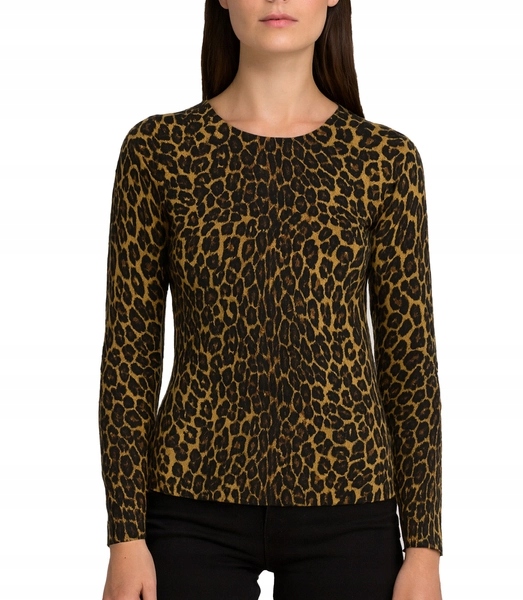 Teplý dámský svetr s leopardím vzorem Valeria L/XL
