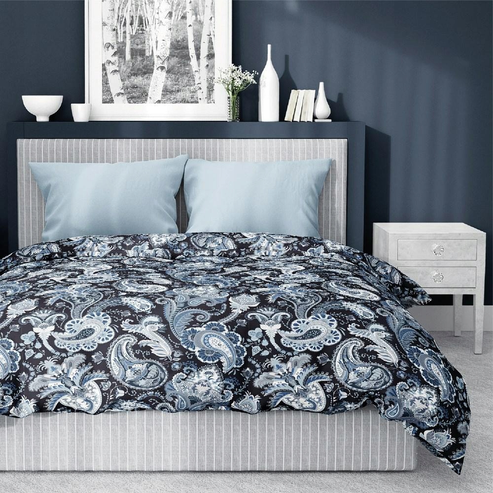 Povlečení saténové 160x200 Paisley modré Home Satin