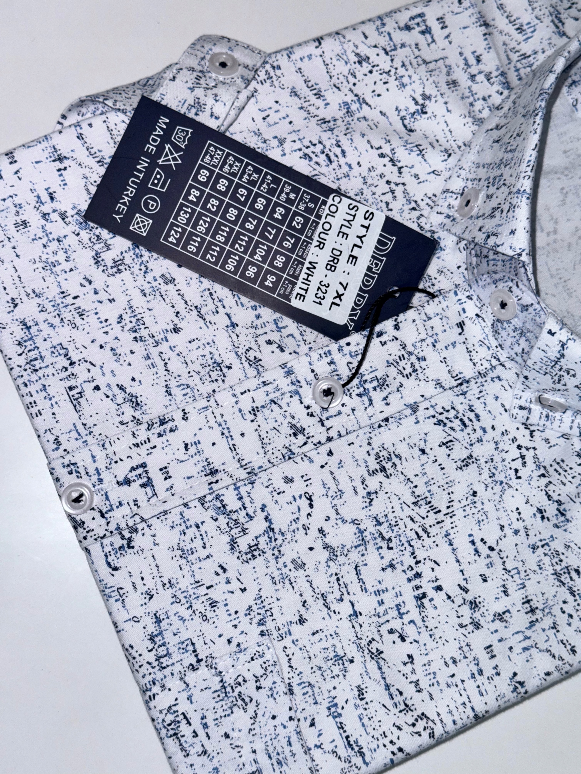 Derby pánská košile Velký vzor krátký rukáv bavlna vel 7XL 51/52 DRB-3231