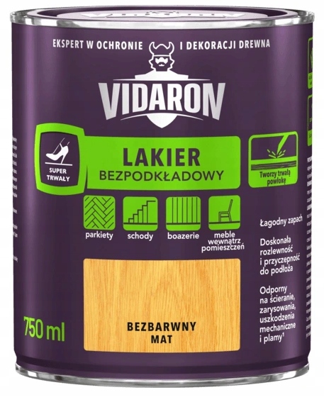 

Vidaron Lakier Bezpodkładowy Do Parkietu 0,75L Mat