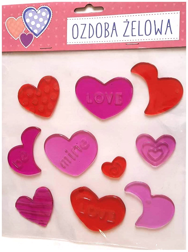

Ozdoby żelowe naklejki na okno Serca love