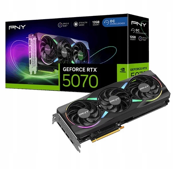 Pny Karta graficzna GeForce RTX5070 Oc Argb 3F 12GB 192-bit 672GB/s