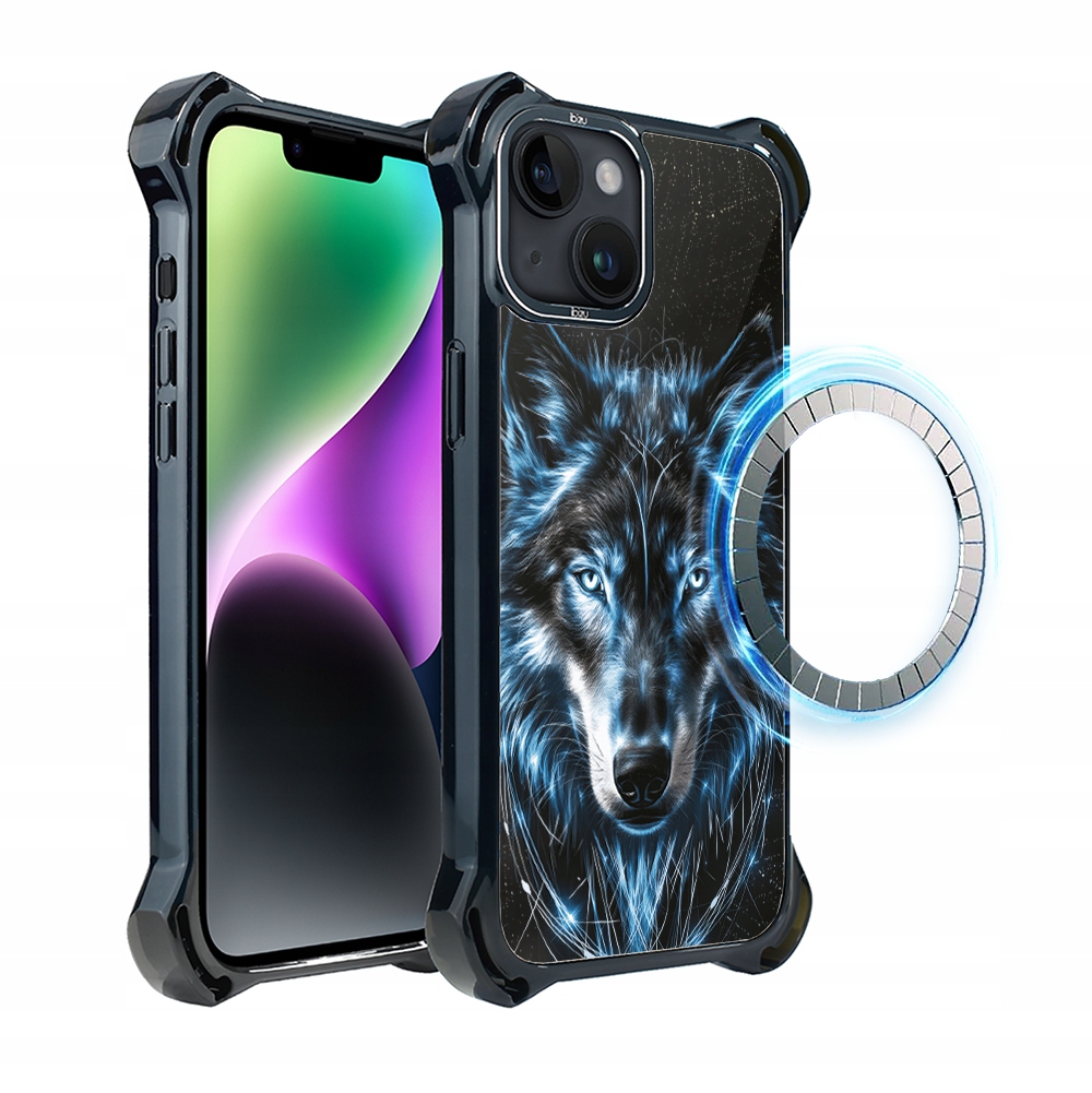 Pouzdro pro iPhone 14 Ibizu DropGuard Ultra s MagSafe, Ledový vlk