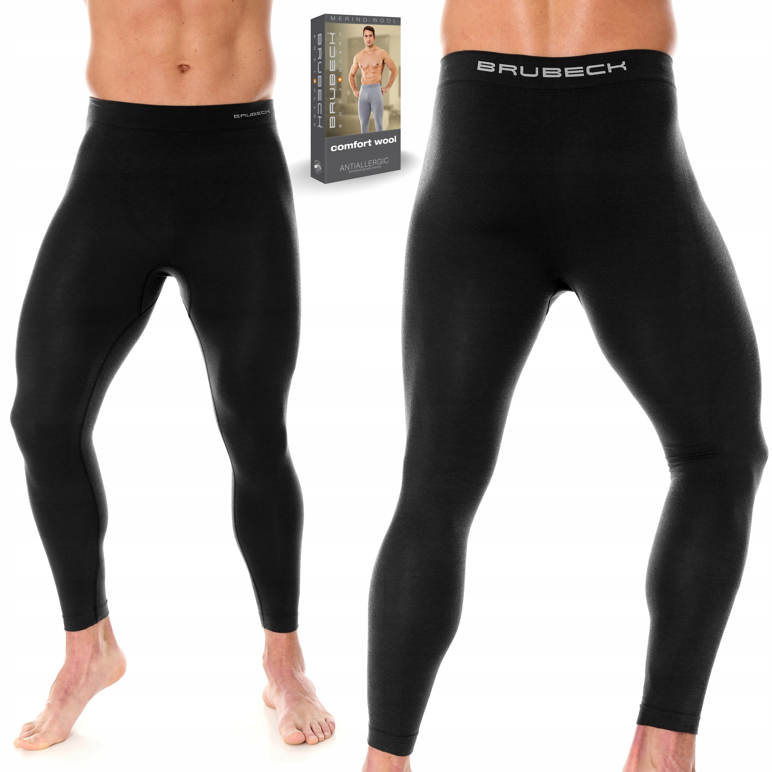Vlněné legíny Termoaktivní kalhoty Brubeck Merino černé M