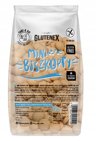 Levně 5 x Mini Piškoty Bez Přidaných Cukrů Bezlepkové 85 g Glutenex