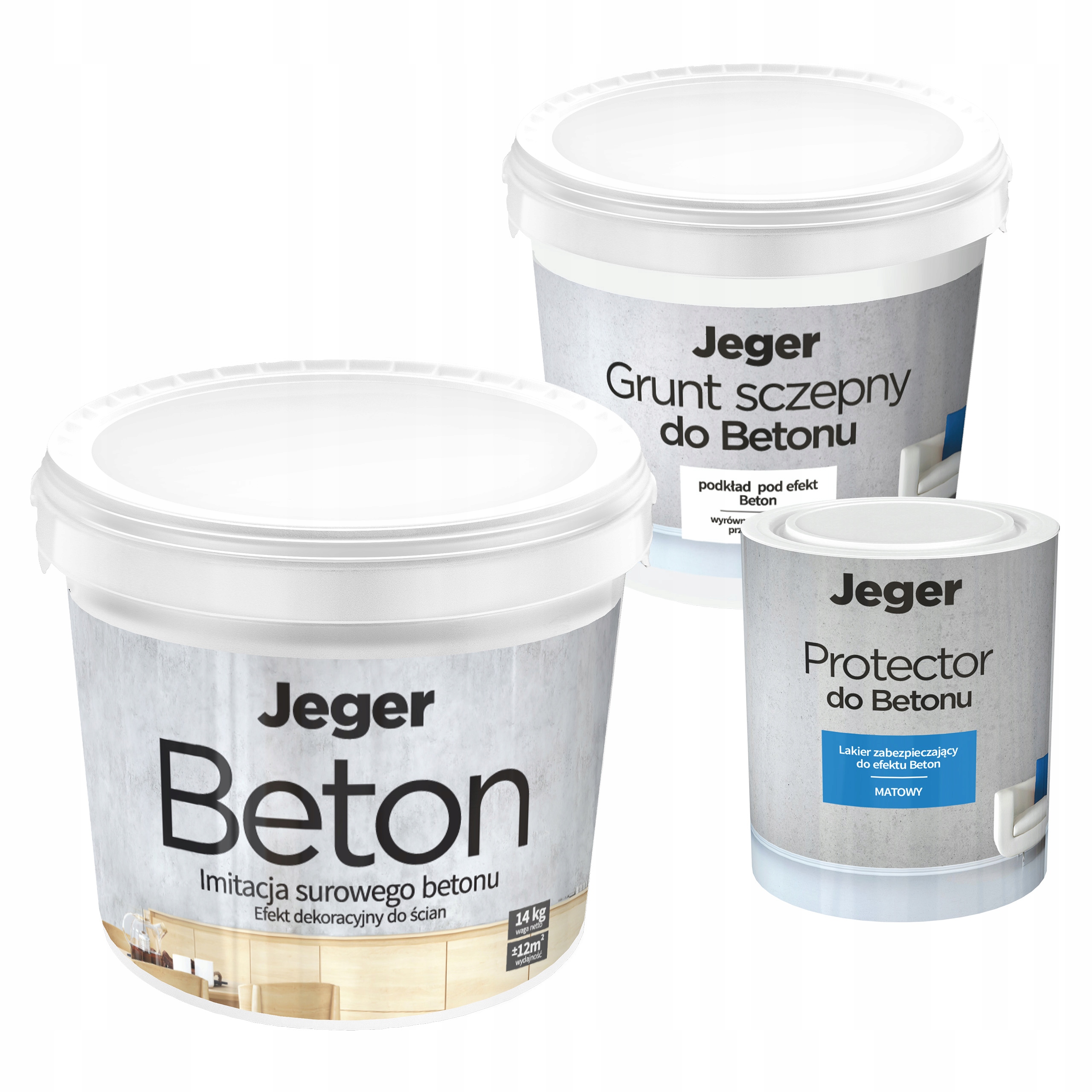 Sada Architektonický dekorativní beton 14 kg Bianco Zem 3 kg Lak