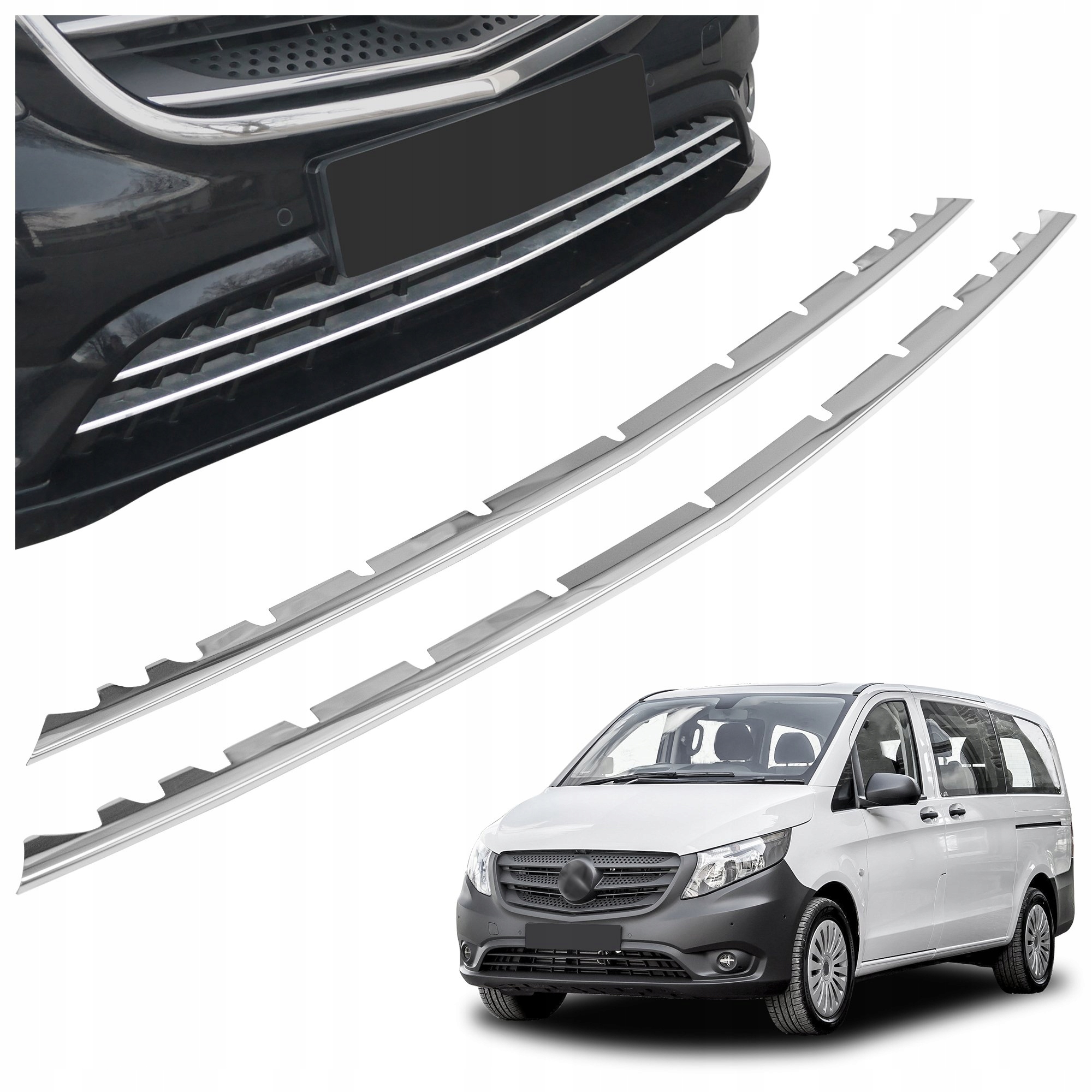Lišty predného nárazníka pre Mercedes-benz Vito III W447 2014-2019