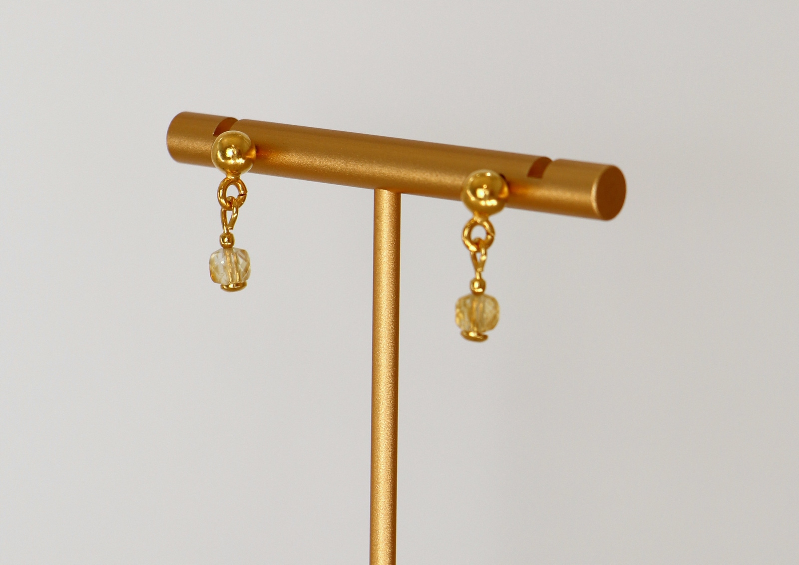 Pozlacené Náušnice s citrínem