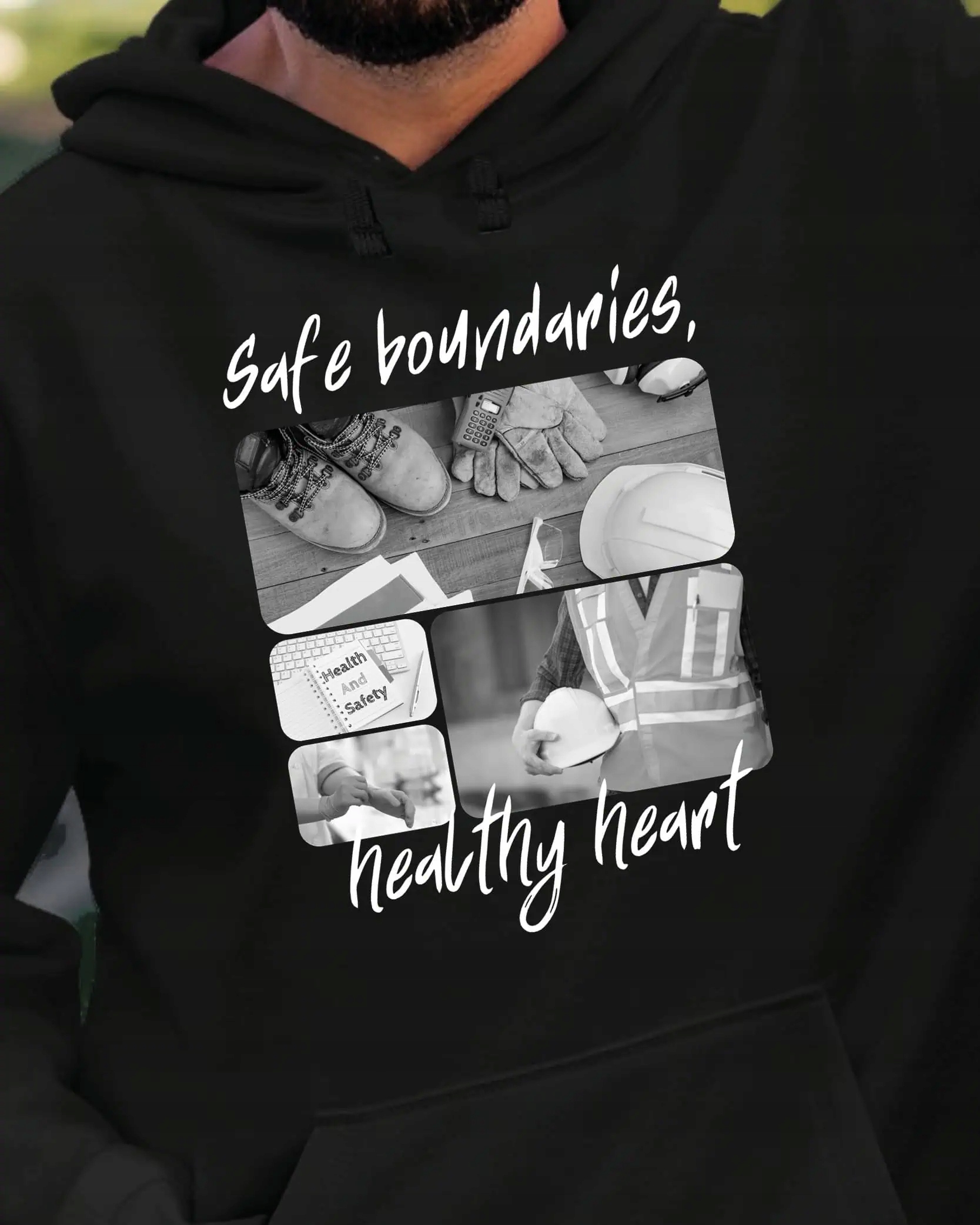 Mikina s kapucí Dárek pro zaměstnance Bozp Umělecká černá L