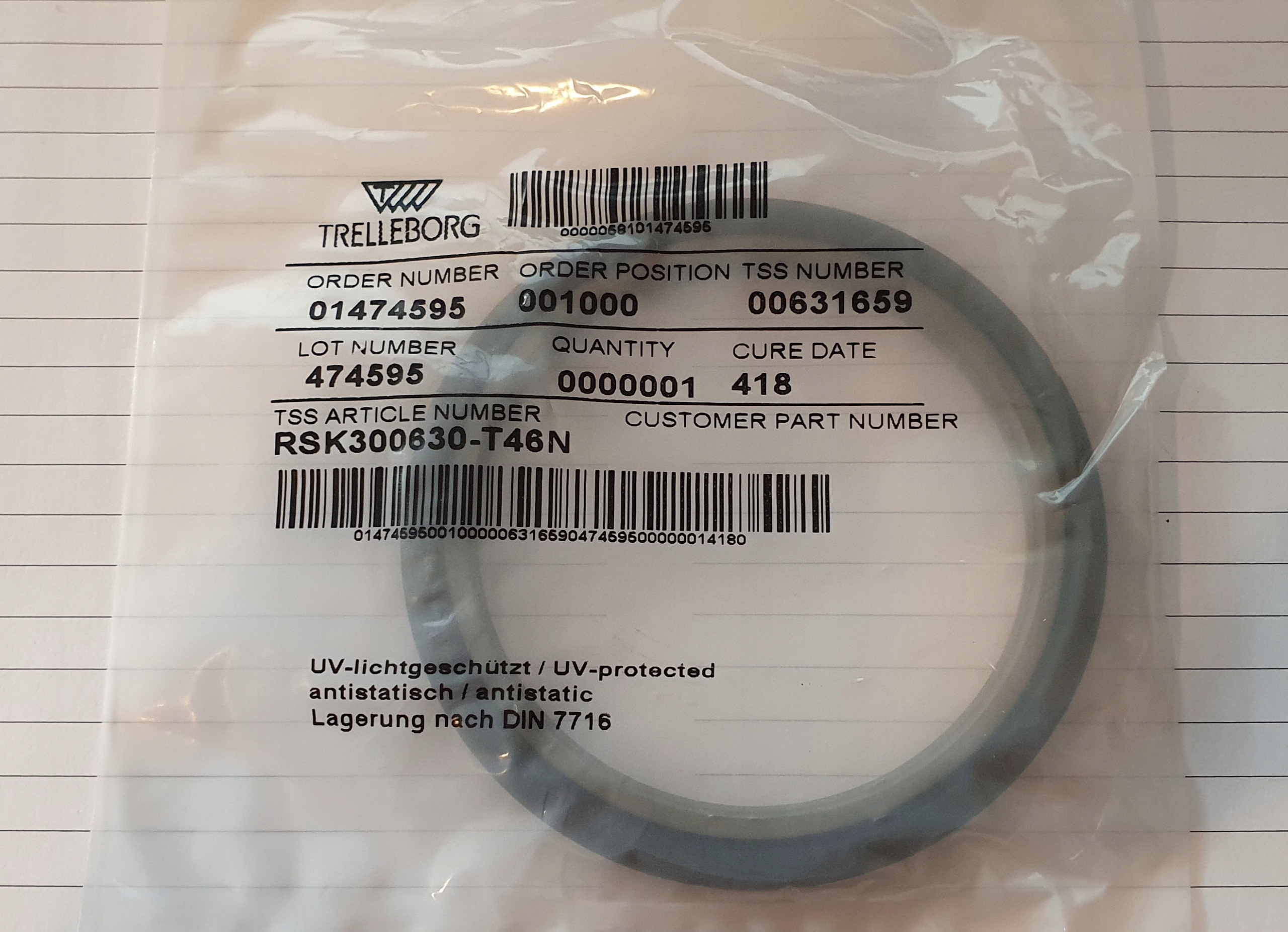 Trelleborg Turcon 63x78,1x6,3 - RSK300630-T46N Kod producenta RSK300630-T46N