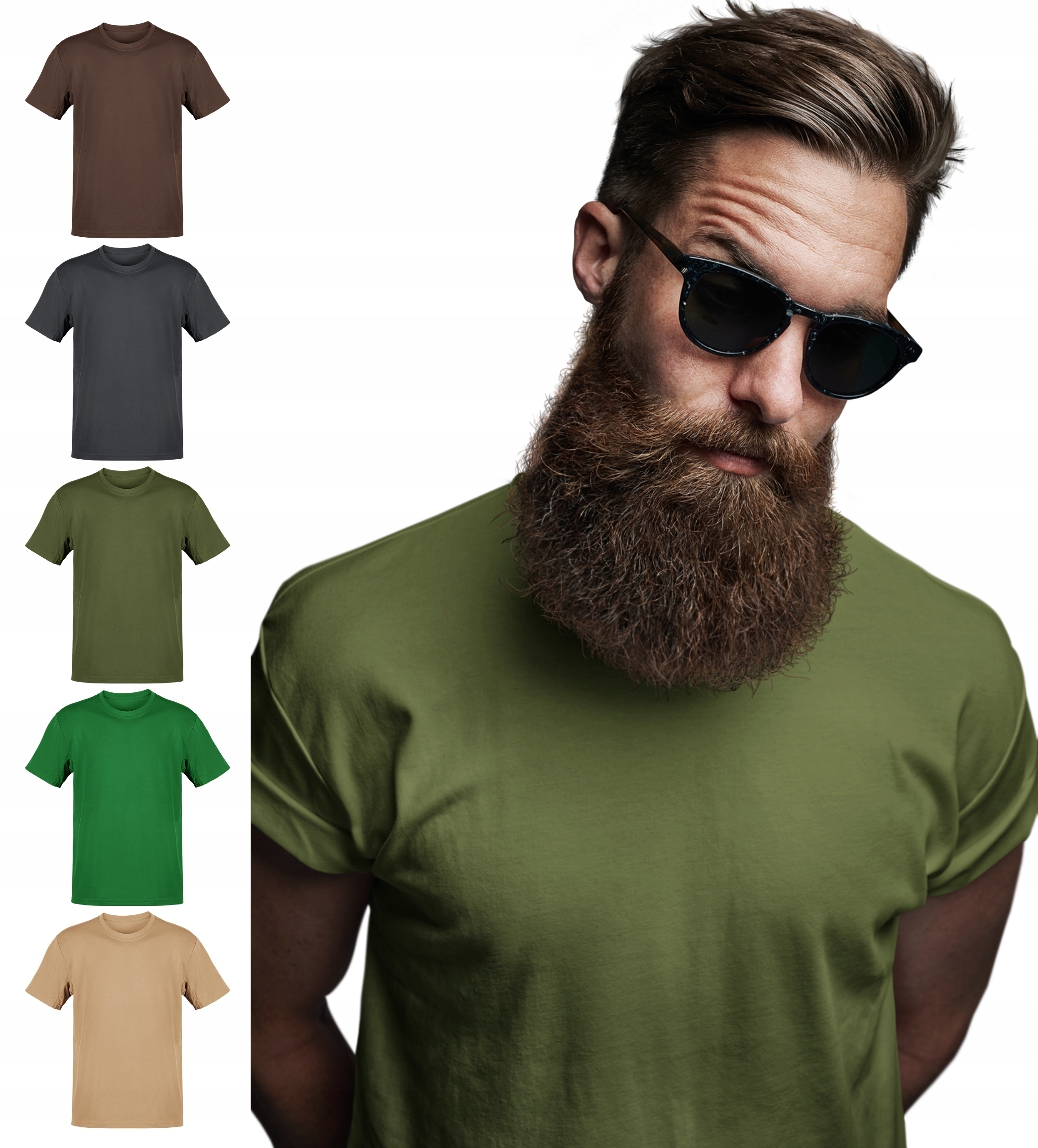 Koszulka męska cieńsza 100% bawełna cieńszy Koszulki męskie kpl. 5 szt #M