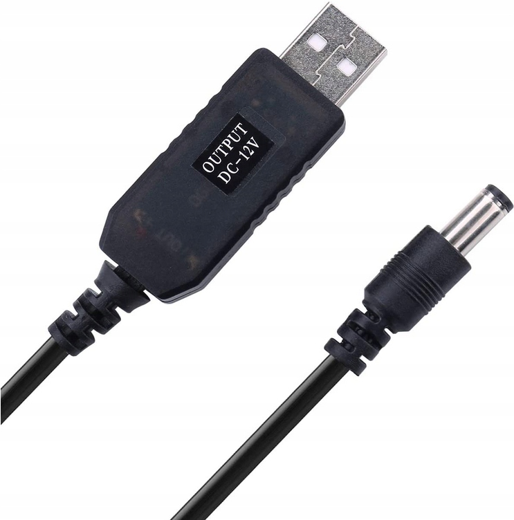 

Kabel Przetwornica Usb Wtyk DC 5,5x2,1mm 5V na 12V