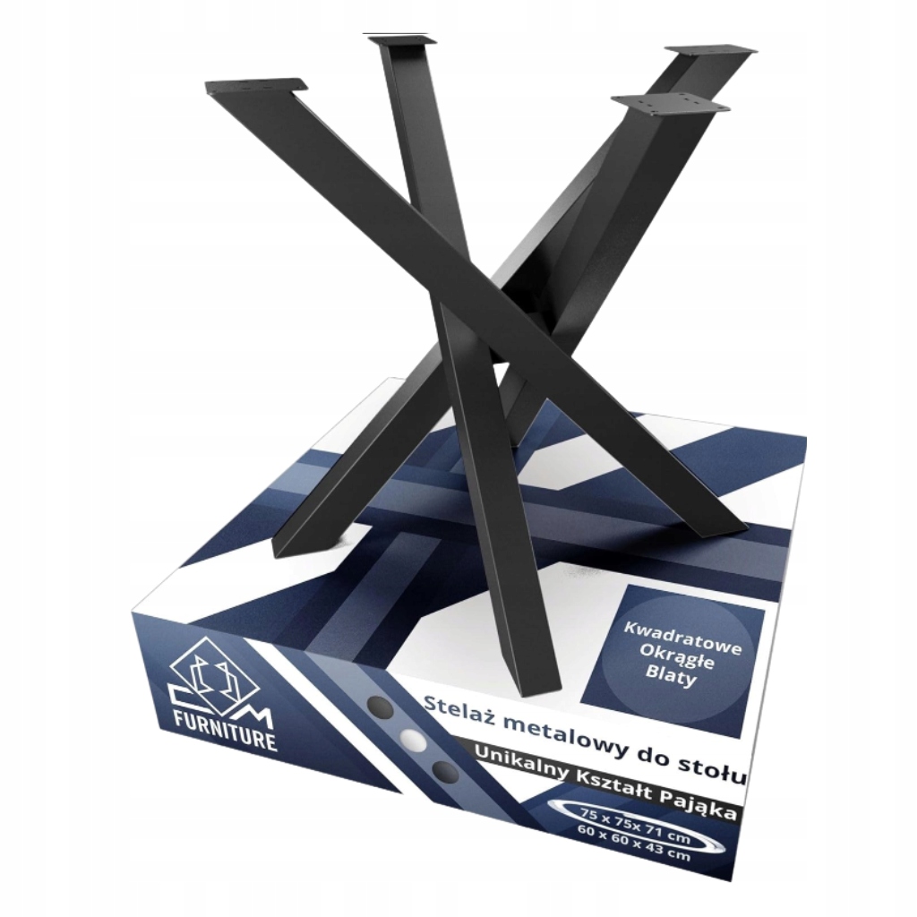 Noha Na Stôl Kovový Rám Na Stolík Lavičky Pavúk Loft Čierna Silná