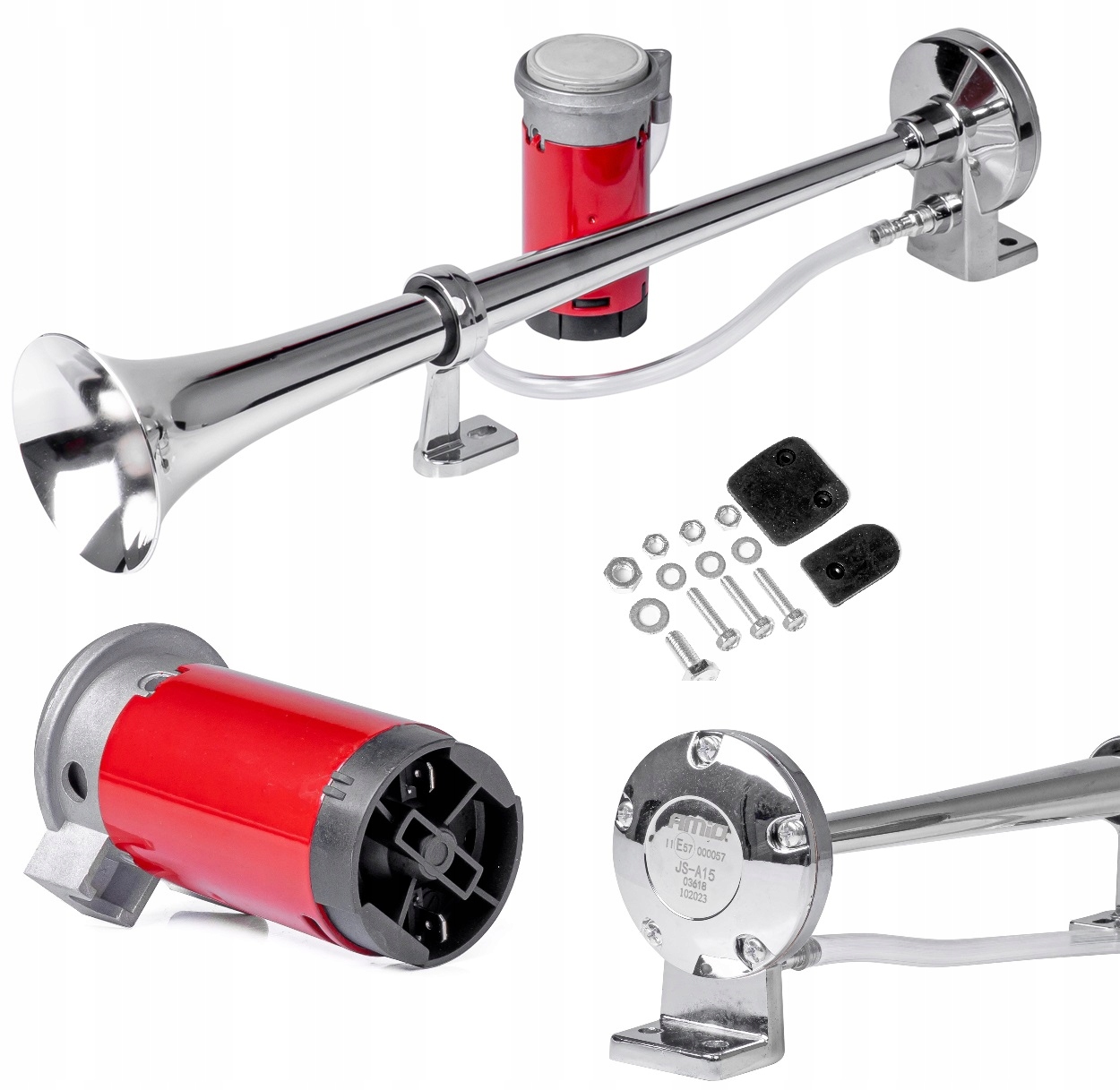 KLAKSON FANFARA TRĄBKA Z KOMPRESOREM 150dB PNEUMATYCZNA TIR BUS CIĄGNIK 24V