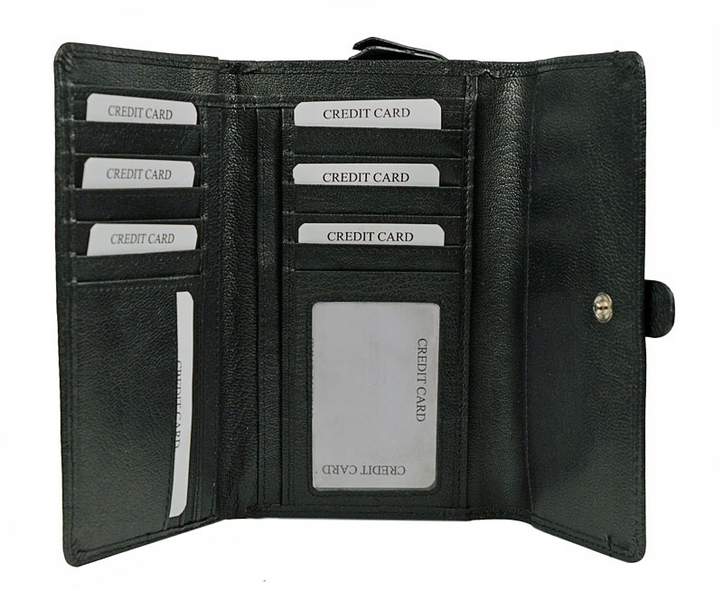 Duży Portfel Damski - skórzany, duży, poręczny Orientacja pozioma