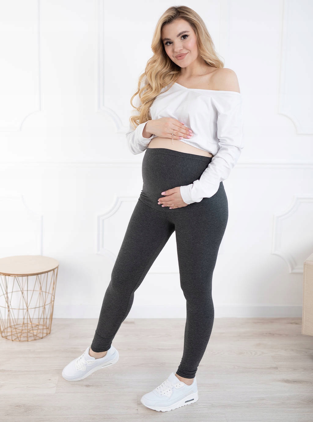 LEGGINSY CIĄŻOWE BAWEŁNIANE DŁUGIE GETRY PANEL LEGINSY 6XL Rodzaj klasyczne