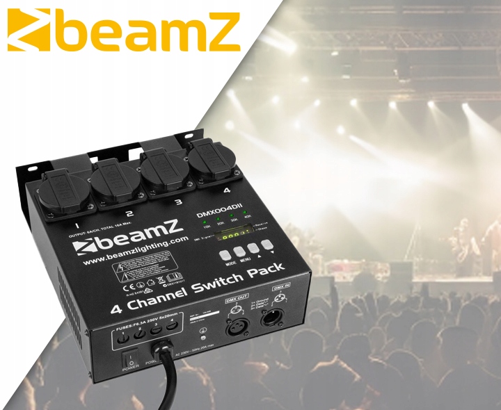 KONTROLER OŚWIETLENIA DMX 4-kanałowy SWITCHPACK Marka BeamZ