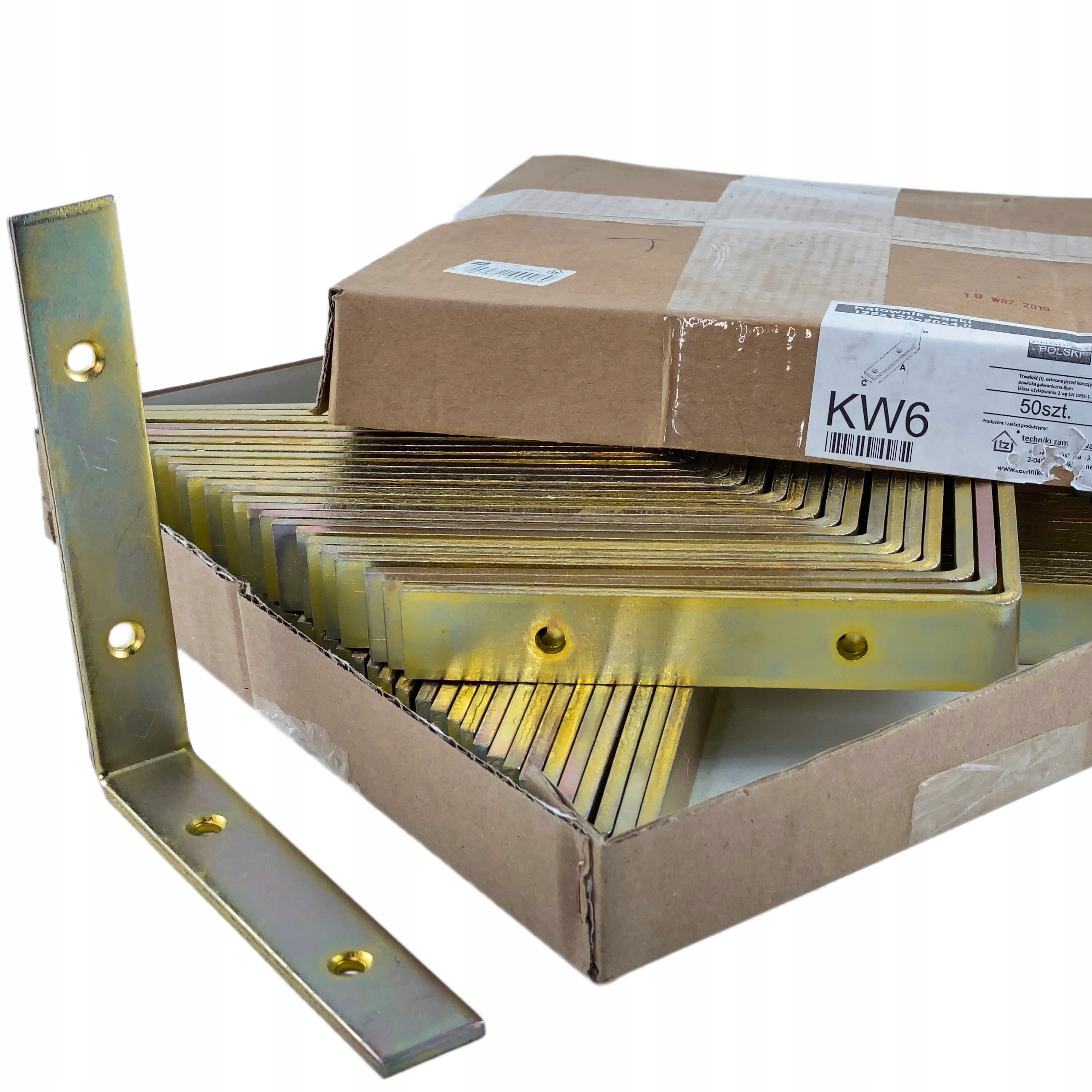 Úhelníky ocelové perforované 125x125x20 x 4 mm 50 ks nábytkové úzké KW6