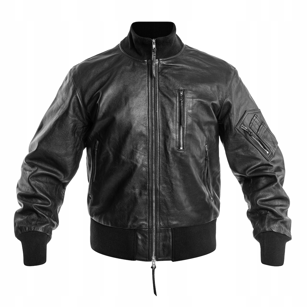 Kurtka Pilotka Flek Flyers Mil-Tec Bw German Leather Flight Jacket 48