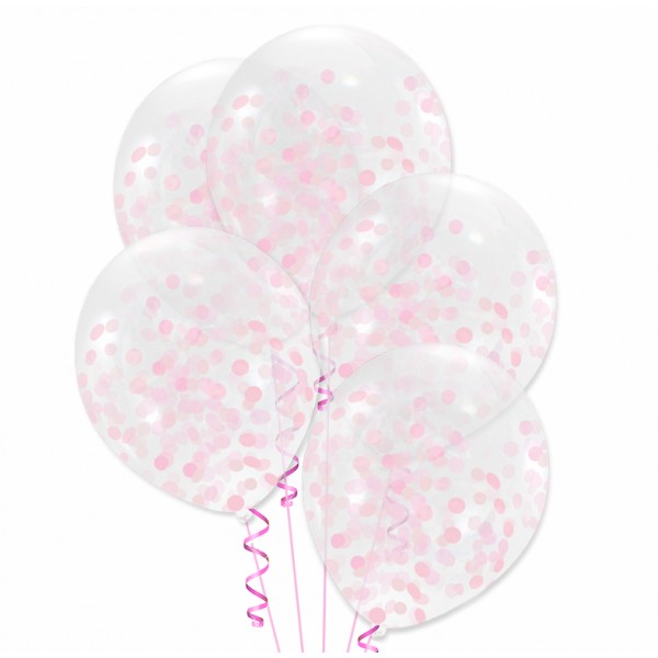 

Balony Z Konfetti Różowe Przezroczyste 12"