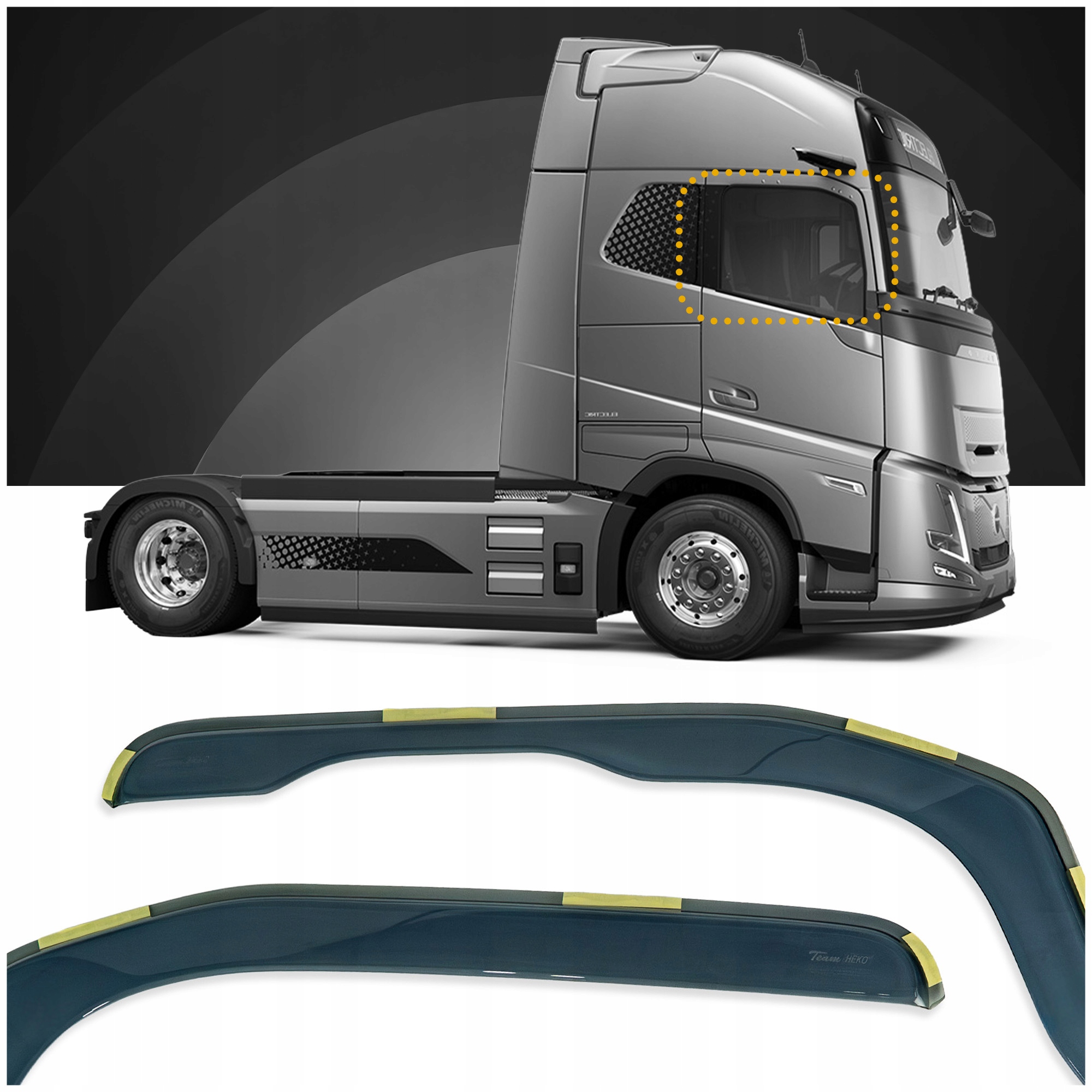 Deflektory bočných okien Heko pre Volvo FH16 Aero III 2024- 2 ks