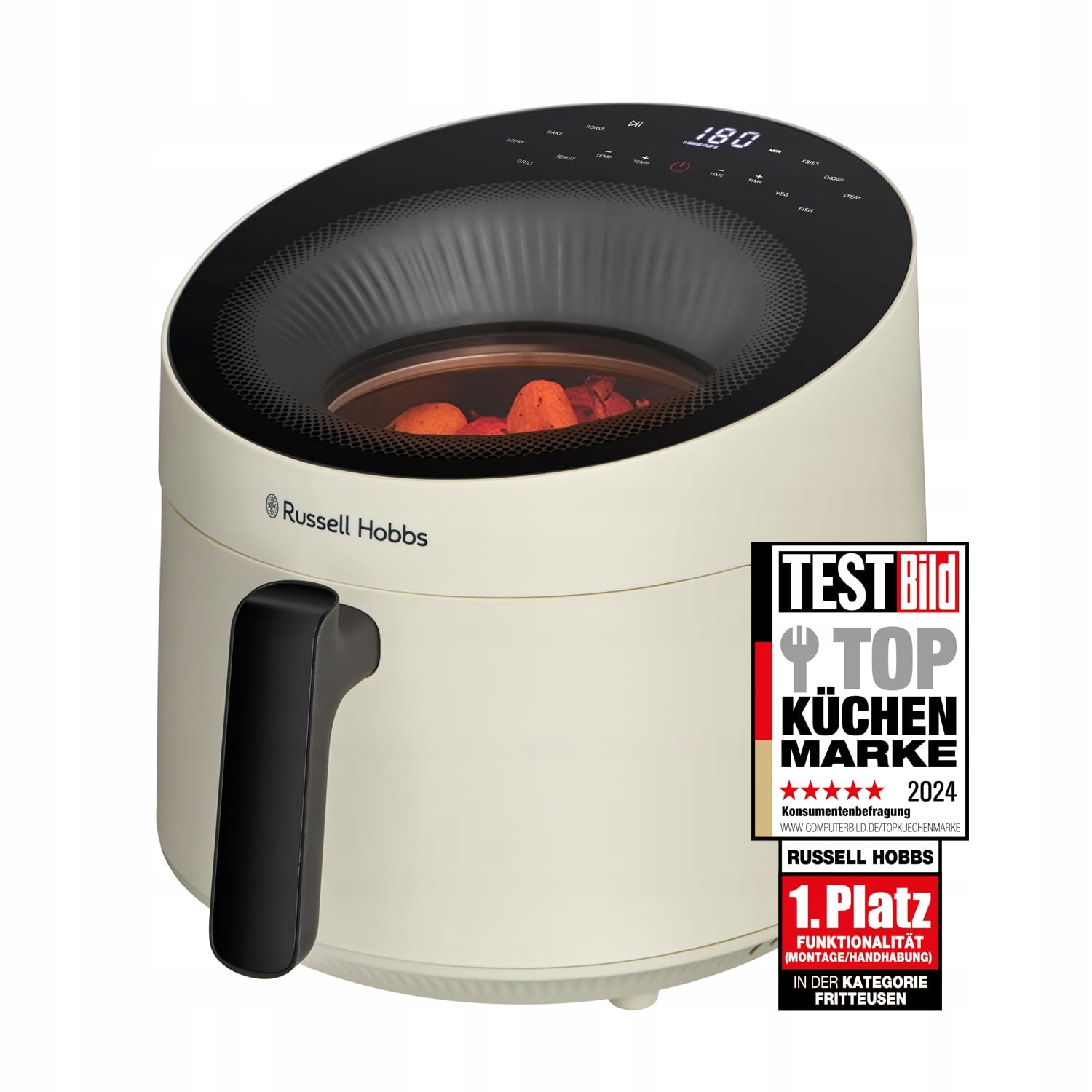 RUSSELL HOBBS Frytkownica Beztłuszczowa 5L 10 Programów Okienko Kremowa — miniatura 2