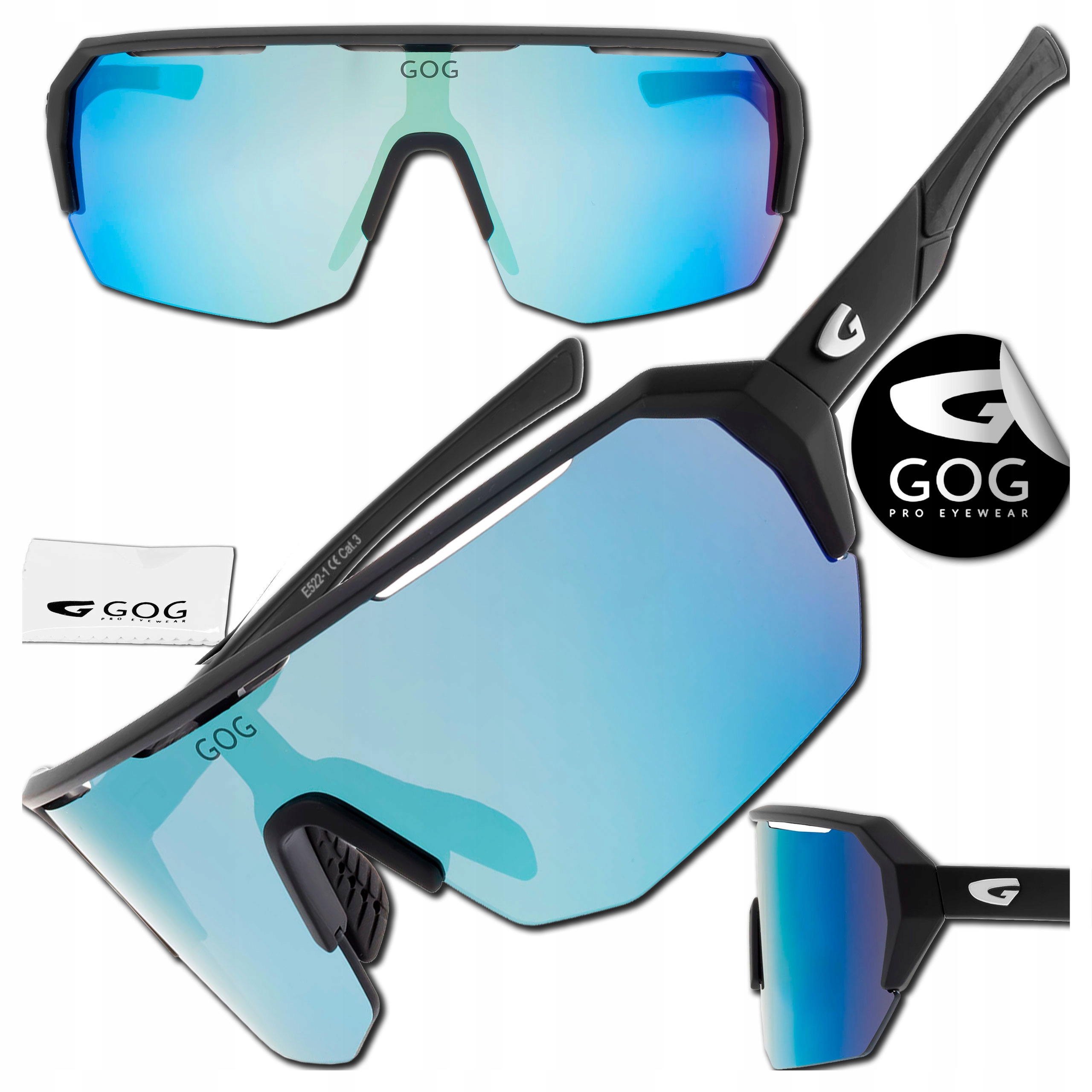 Sportovní Cyklistické Brýle Gog Bragi E522-1, Velké Sluneční Sklo