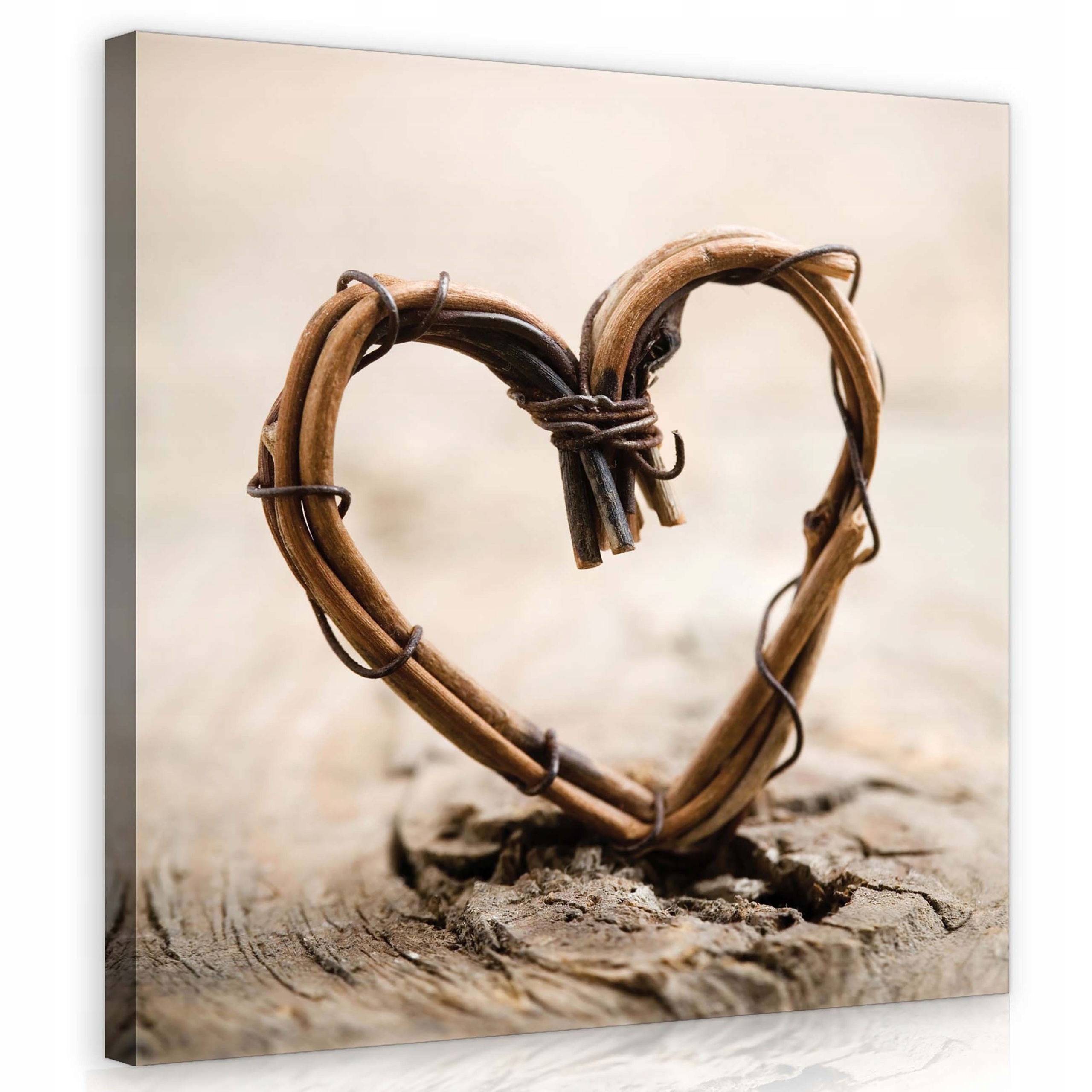 Obraz 80x80 Srdce z větví dřevo láska teplo příroda jednoduchost