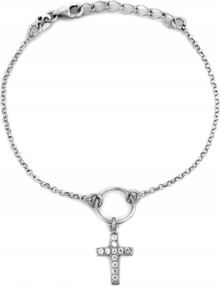 Stříbrný náramek 925 s křížkem a zirkony, módní vzor jako dárek