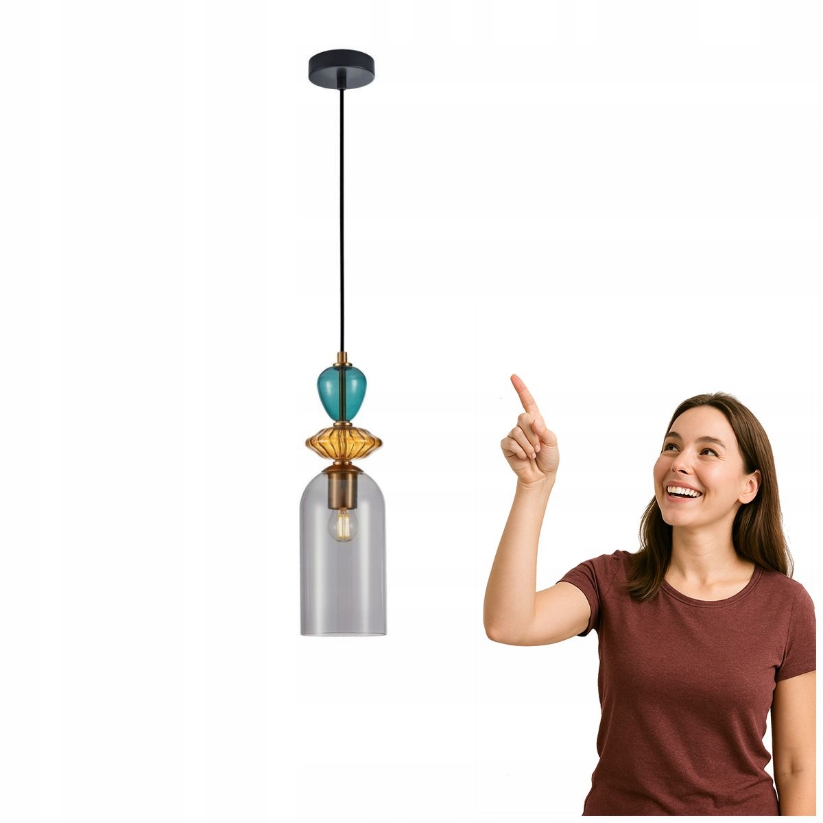 Moderná závesná lampa Busco Zlato-čierna do obývacej izby Italux