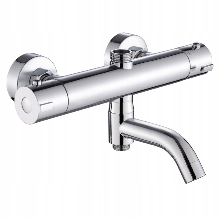 Vaňová Sprchová Batéria S Termostatom Do Kúpeľne, Nástenná, Strieborná, Chróm