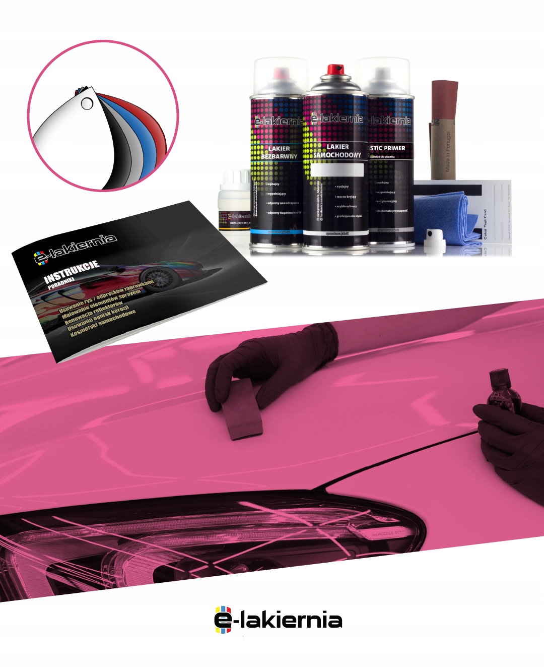 LAKIER SAMOCHODOWY SPRAY ZESTAW DO ZDERZAKÓW MERCEDES 040 Producent E-lakiernia