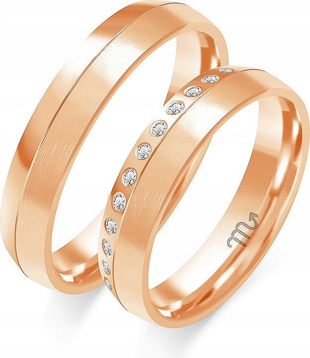 Snubní prsteny z růžového zlata pro svatba 585, rok 32 33 34, dámská kolekce pro muže