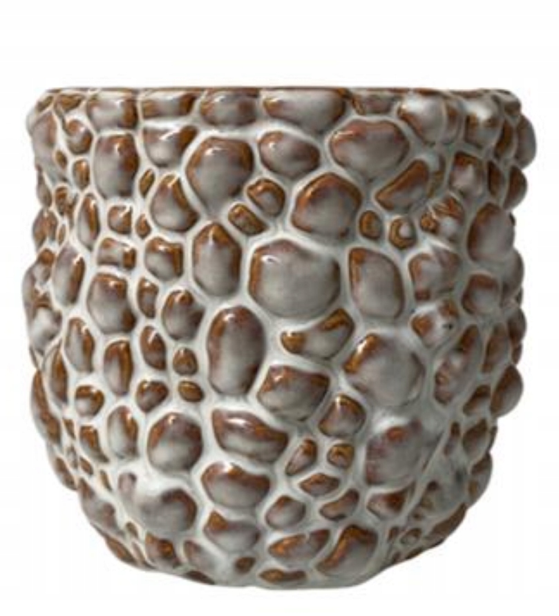 DONICZKA CERAMICZNA OSŁONKA KREMOWA BĄBELKI 14,5cm