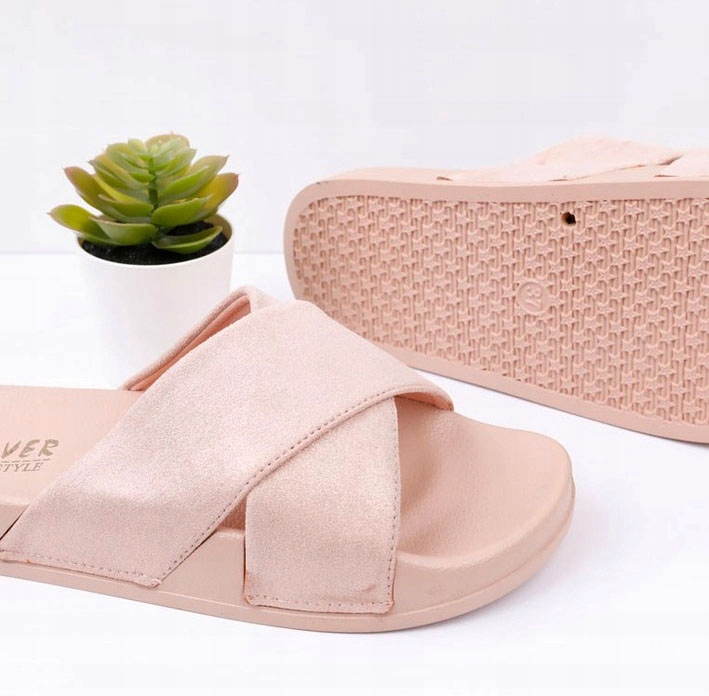 Nowość Klapki DWA PASKI X Mieniące się ZŁOTE r40 Oryginalne opakowanie producenta pudełko