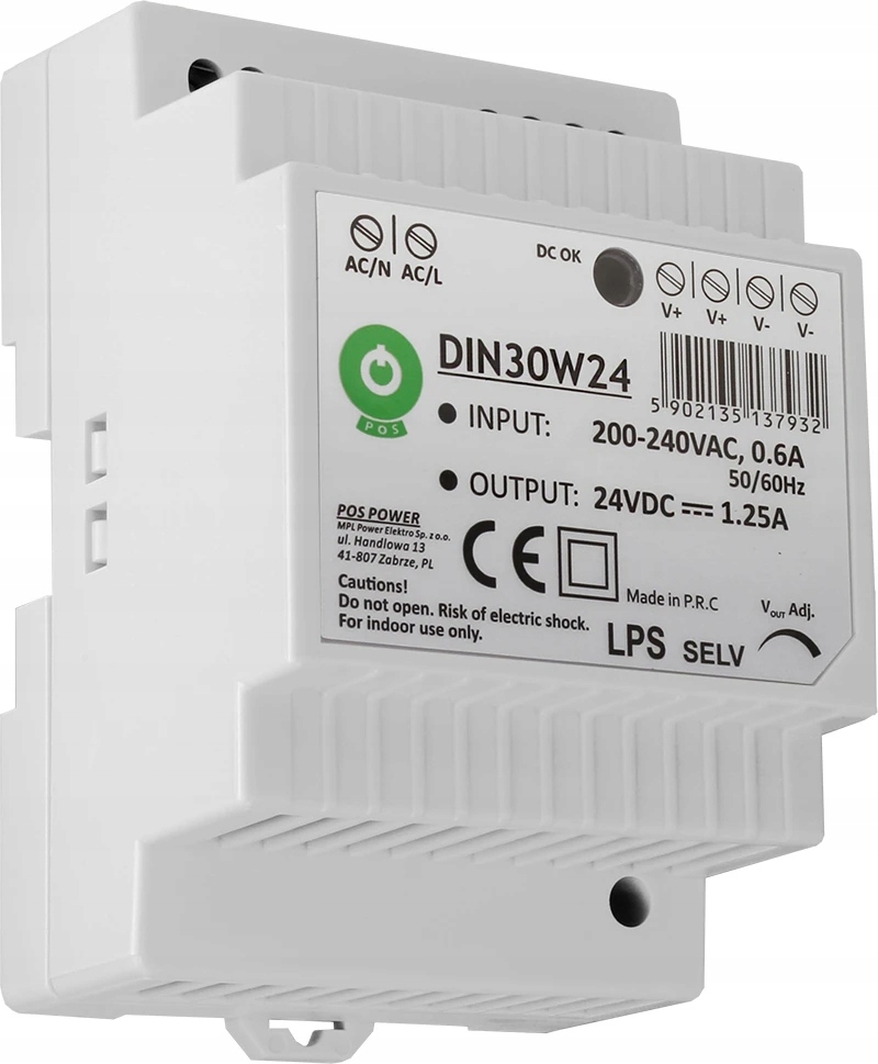 

Zasilacz na szynę Din DIN30W24 24V