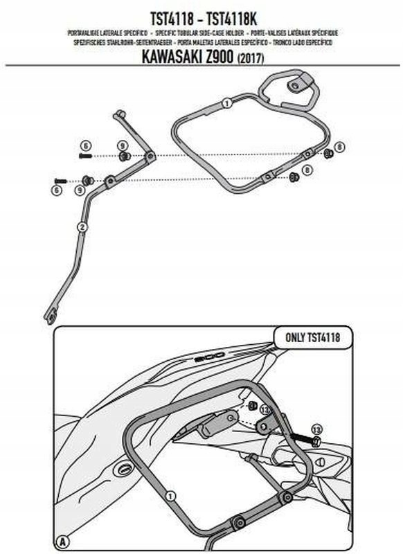 Kappa Pod Bočné Tašky (tašky) RB105 Alebo Univerzálne Kawasaki Z Roku 900