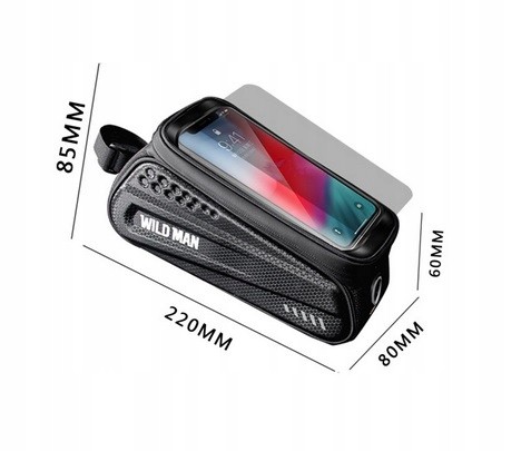 SAKWA WODOODPORNA TORBA NA ROWER UCHWYT ETUI NA TELEFON NA KLUCZE NA RAMĘ Waga produktu z opakowaniem jednostkowym 197 kg