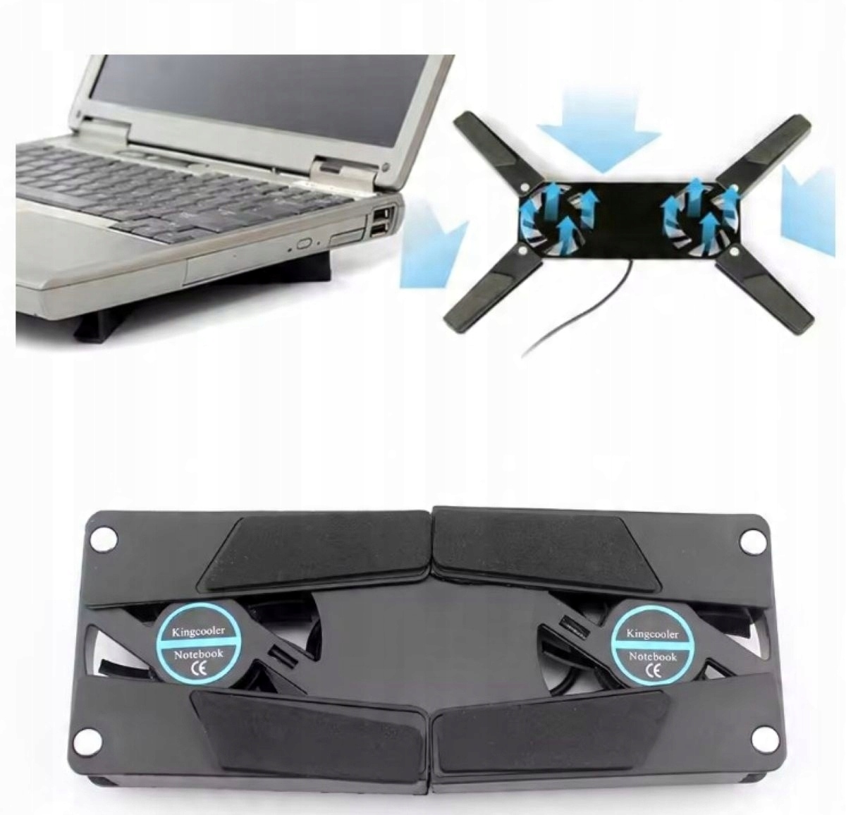 PODKŁADKA CHŁODZĄCA DO LAPTOPA NOTEBOOKA - USB SKŁADANA 2 WIATRAKI Z OSŁONĄ Producent Mobilari