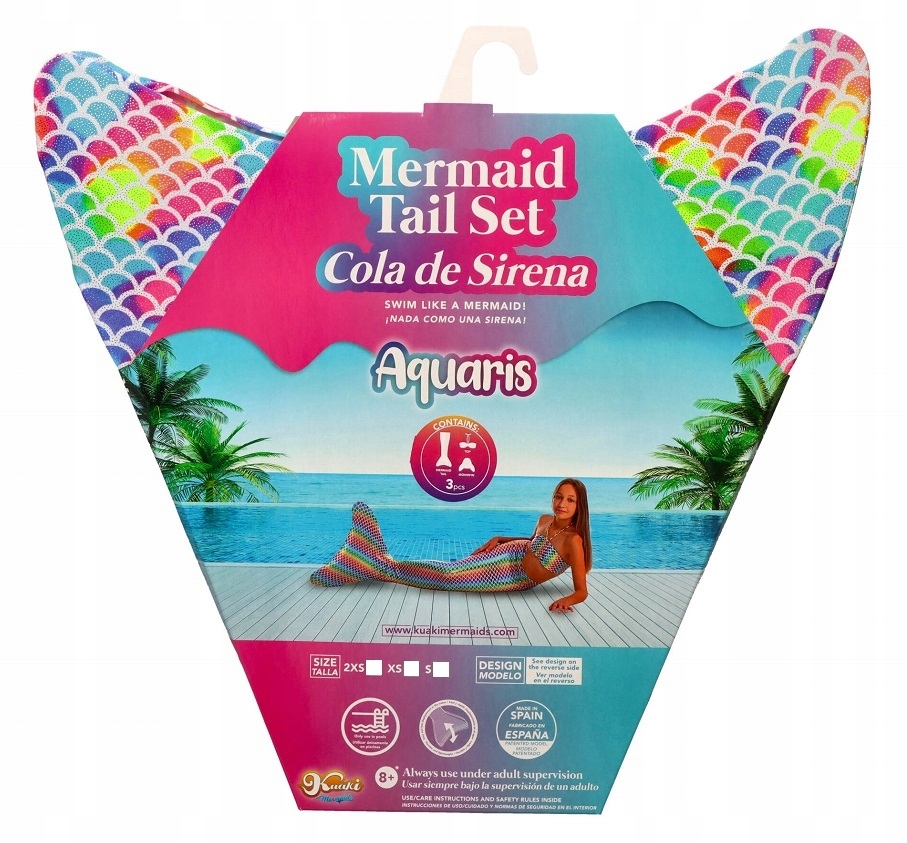 

Ogon syren Xs Monopłetwa Bikini Strój dzieci 8-10l