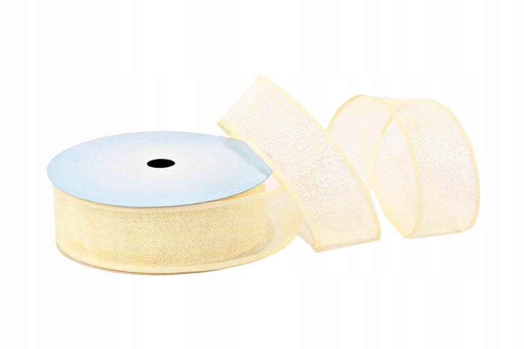 Wstążka Tkana Opal 4cm/10m Ekri Opalizująca