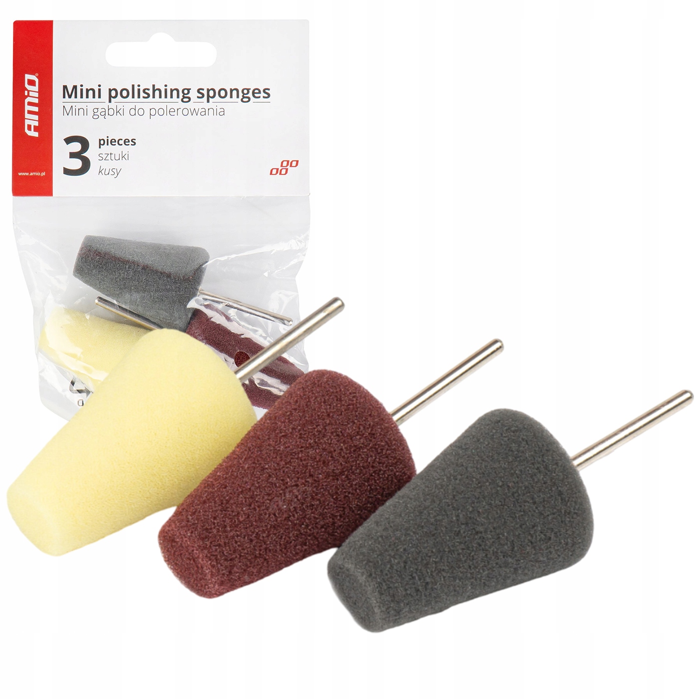 Gąbki Polerskie Pady Zestaw Do Polerowania Felg Lakieru Auta Stożki 3 Szt.