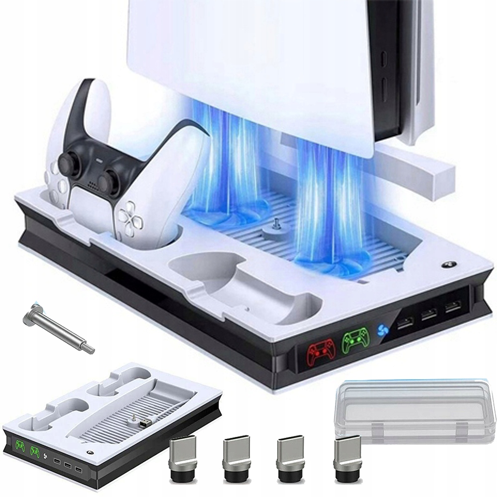 Stacja Chłodząca I Ładowanie PS5 Z Wentylatorami 3500RPM I Ładowaniem